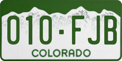 CO license plate 010FJB