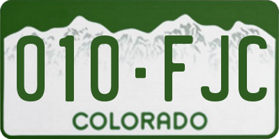 CO license plate 010FJC
