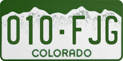 CO license plate 010FJG