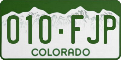 CO license plate 010FJP