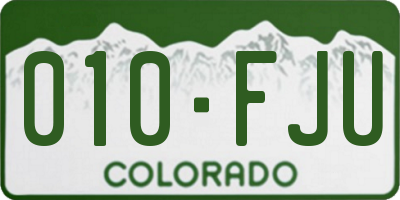 CO license plate 010FJU