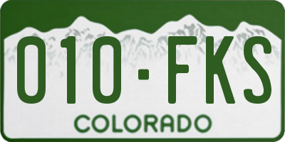 CO license plate 010FKS