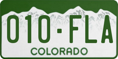 CO license plate 010FLA