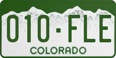 CO license plate 010FLE