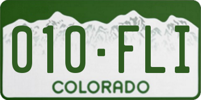 CO license plate 010FLI