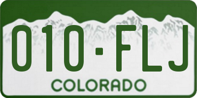 CO license plate 010FLJ