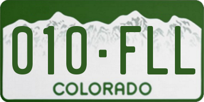CO license plate 010FLL