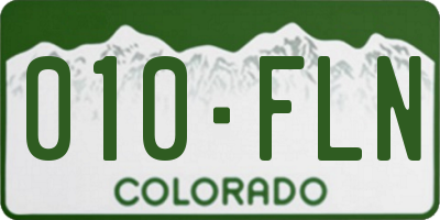 CO license plate 010FLN