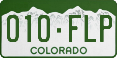 CO license plate 010FLP