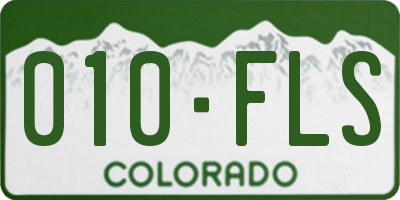 CO license plate 010FLS
