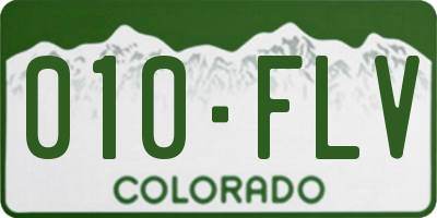 CO license plate 010FLV