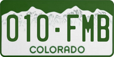 CO license plate 010FMB