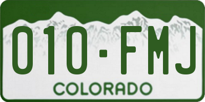 CO license plate 010FMJ