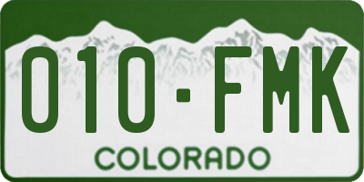 CO license plate 010FMK