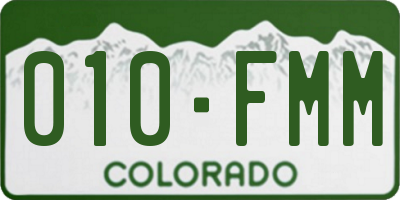 CO license plate 010FMM