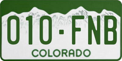 CO license plate 010FNB