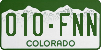 CO license plate 010FNN