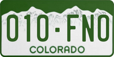 CO license plate 010FNO