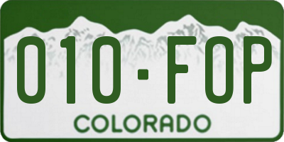 CO license plate 010FOP