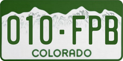 CO license plate 010FPB