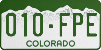 CO license plate 010FPE