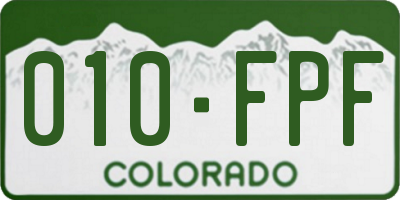 CO license plate 010FPF