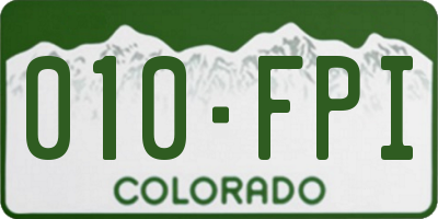 CO license plate 010FPI