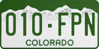 CO license plate 010FPN