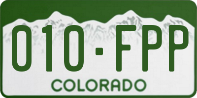 CO license plate 010FPP