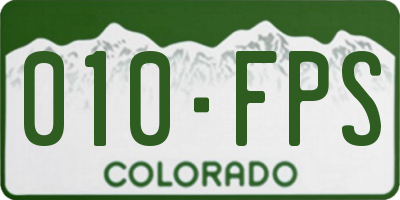 CO license plate 010FPS