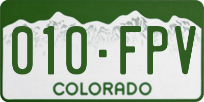 CO license plate 010FPV