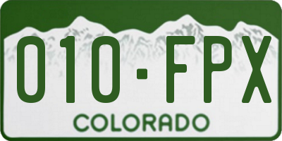 CO license plate 010FPX