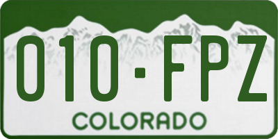 CO license plate 010FPZ