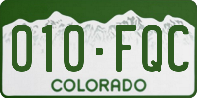 CO license plate 010FQC