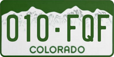 CO license plate 010FQF
