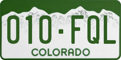 CO license plate 010FQL