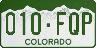 CO license plate 010FQP