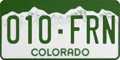 CO license plate 010FRN