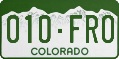 CO license plate 010FRO