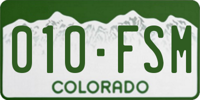 CO license plate 010FSM