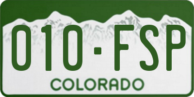 CO license plate 010FSP