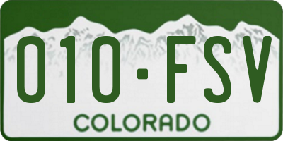 CO license plate 010FSV