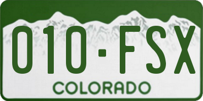 CO license plate 010FSX