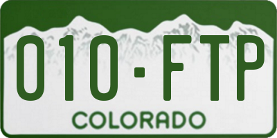 CO license plate 010FTP