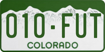 CO license plate 010FUT