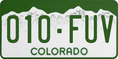 CO license plate 010FUV