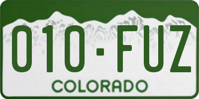 CO license plate 010FUZ