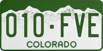 CO license plate 010FVE