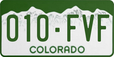 CO license plate 010FVF
