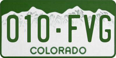 CO license plate 010FVG